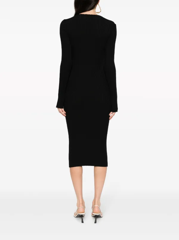 ANINE BING Lora cut-out Ribbed Dress | Black | FARFETCH