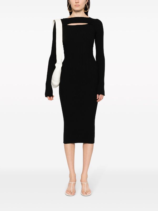 ANINE BING Lora cut out Ribbed Dress Farfetch