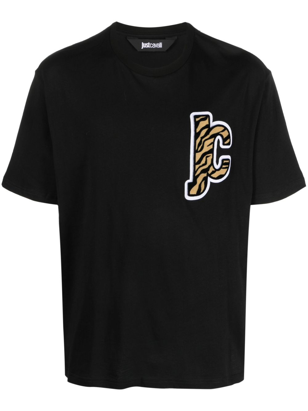 Just Cavalli T-shirt met logopatch Zwart