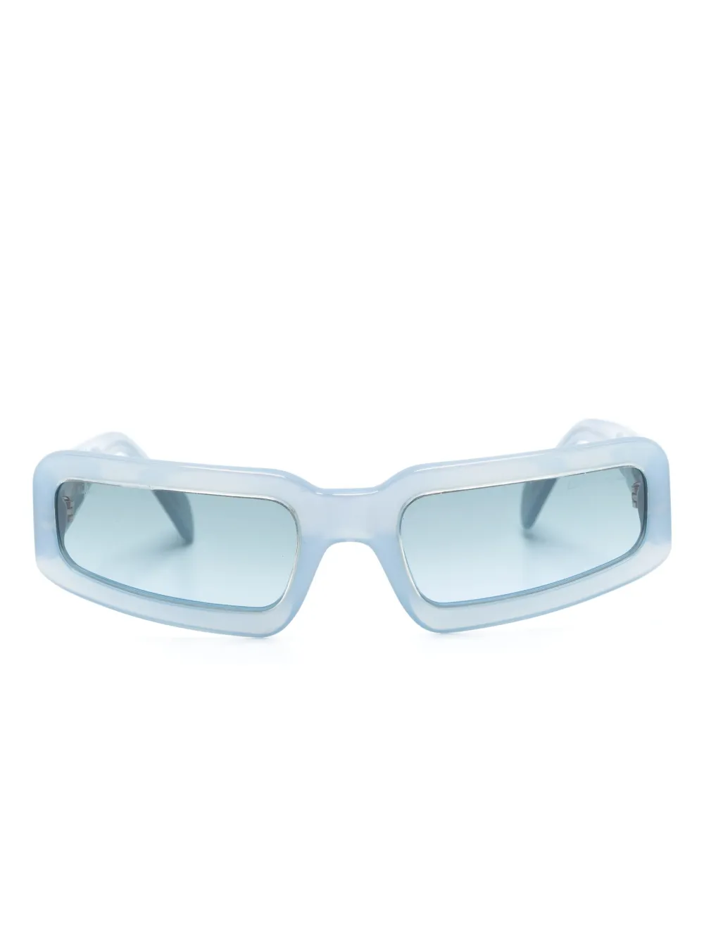 Ferragamo Pre-Owned 2000s logo-plaque rectangle-frame sunglasses | Blue | Image 1