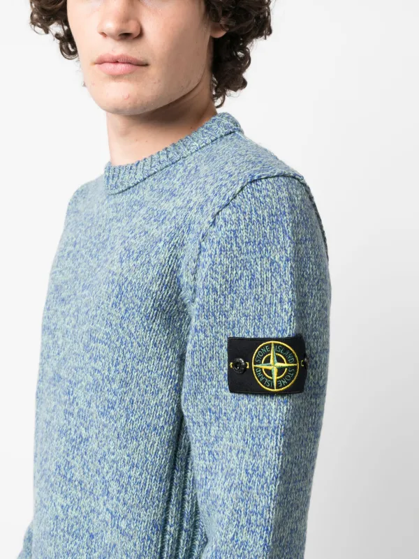 Stone Island Compass-motif marl-knit Jumper - Farfetch