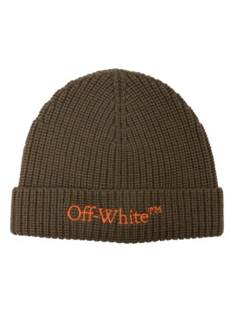 logo-embroidered wool beanie