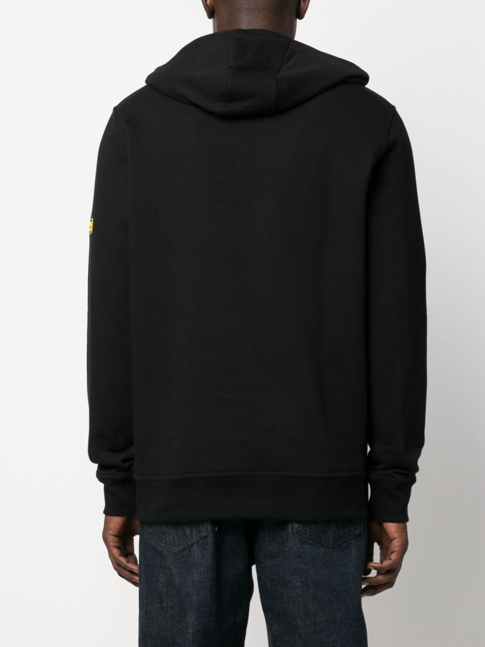 Shop Barbour Logo-patch Cotton Hoodie In Black