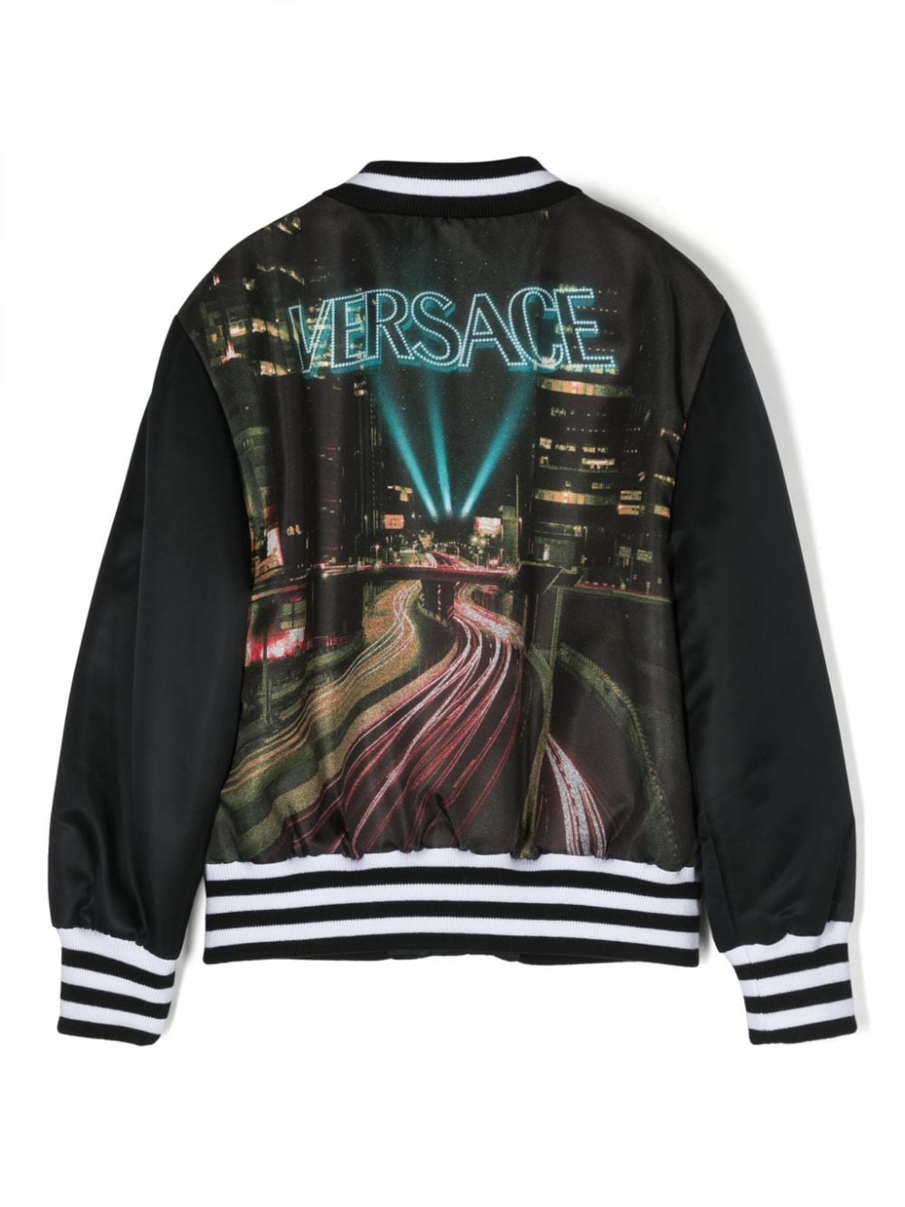 Versace Kids Gestreept bomberjack - Zwart