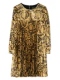 Versace Kids Barocco Kids-print pleated dress - Black