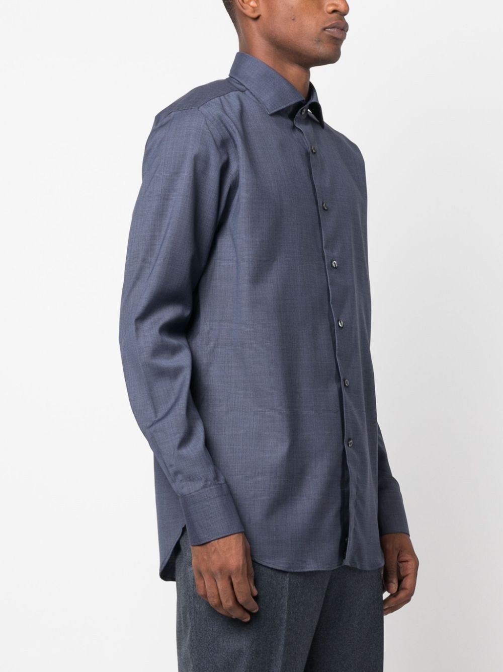 CANALI SPREAD-COLLAR COTTON SHIRT 