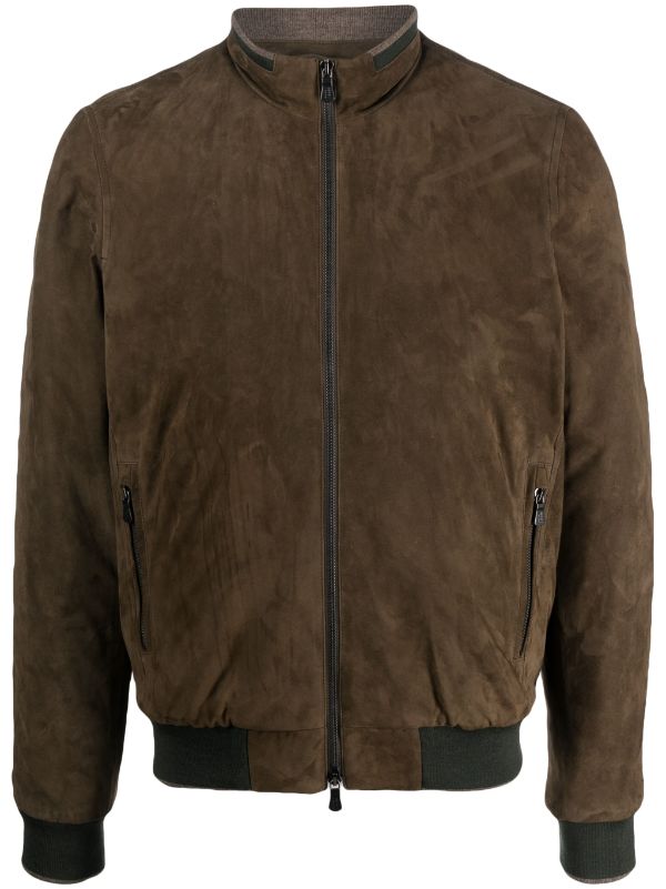 Mens suede leather outlet bomber jacket