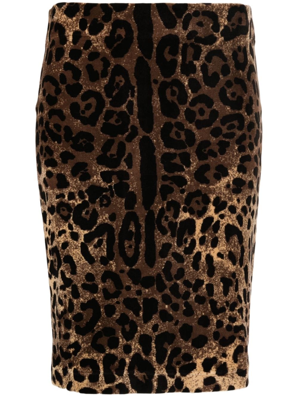 Shop Dolce & Gabbana Leopard-print Pencil Skirt In Brown