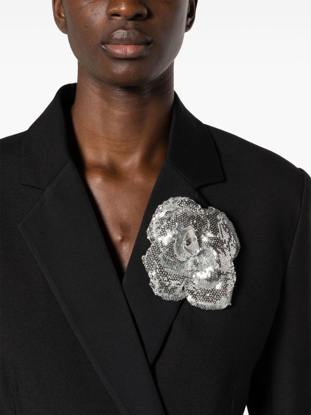 Philosophy Di Lorenzo Serafini sequined floral-motif brooch - Zilver