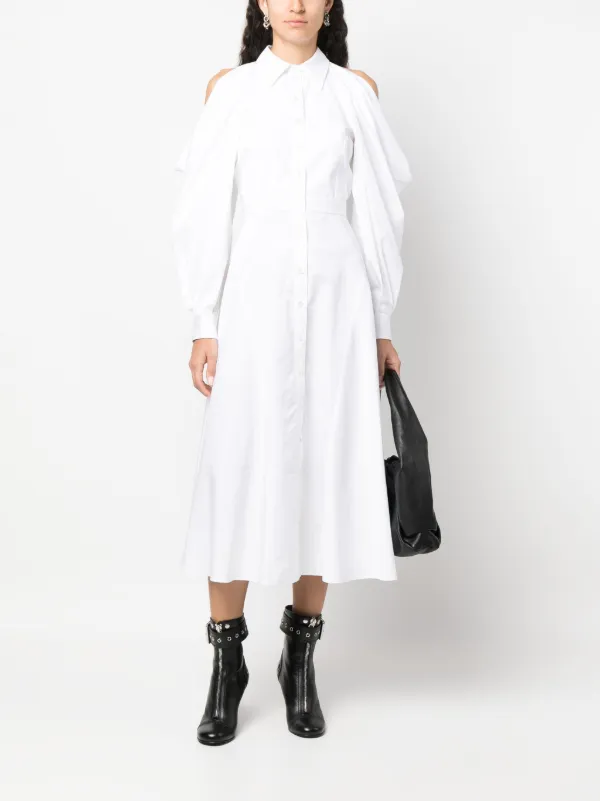 Cold shoulder store cotton dress