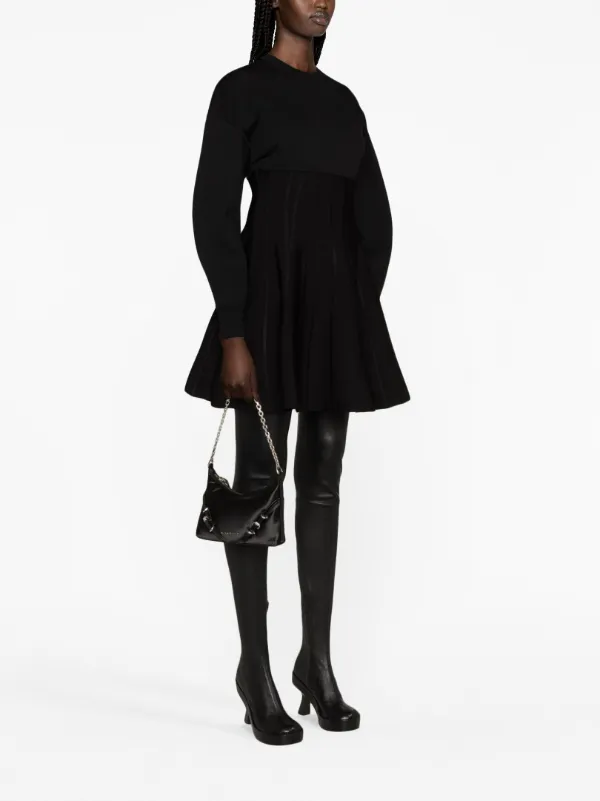 【送料&関税込】Alexander McQueen Flared Mini Dress Alexander McQueen wool-blend Flared Minidress | Black | FARFETCH