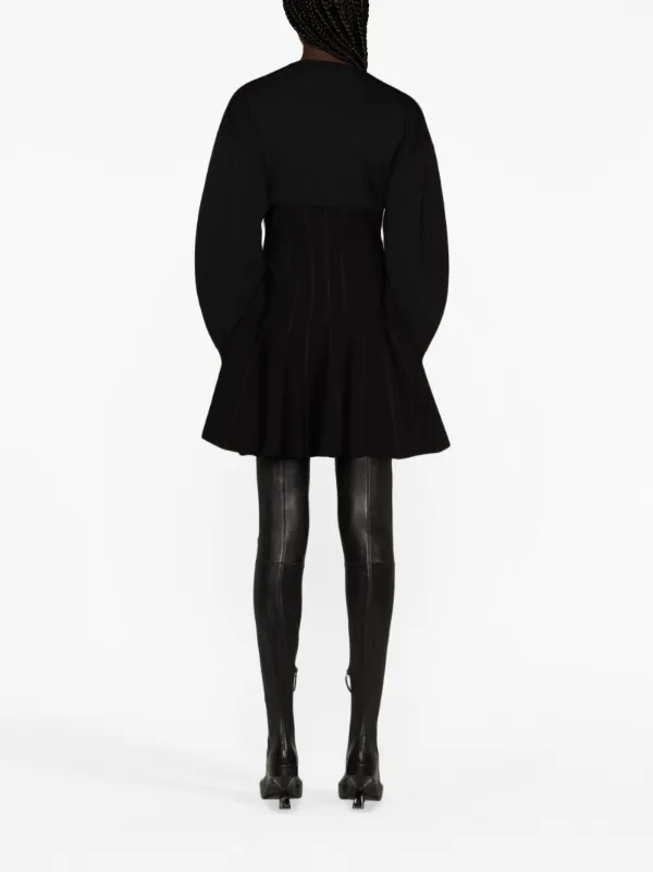 Alexander McQueen wool-blend Flared Minidress | Black | FARFETCH