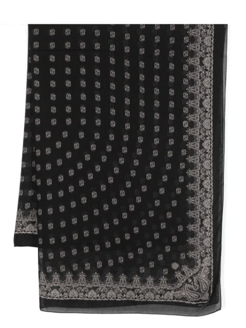 Saint Laurent bandana-print cashmere scarf