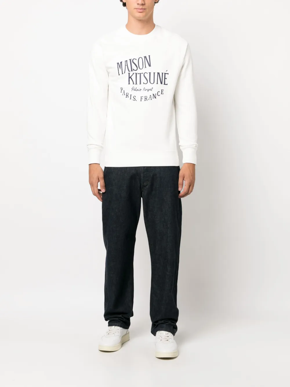 Maison Kitsuné logo-print cotton sweatshirt - Wit