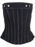 Alexander McQueen denim bustier top - Blue