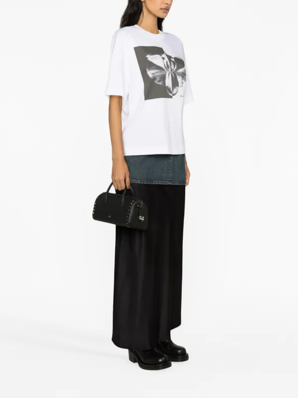 Tシャツ・カットソー alexander mcqueen PHOTOGRAPHIC ORCHID T-SHIRT Alexander McQueen - White t-shirt with Photographic Orchid