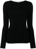 Allude cut-out fine-ribbed jumper - Black