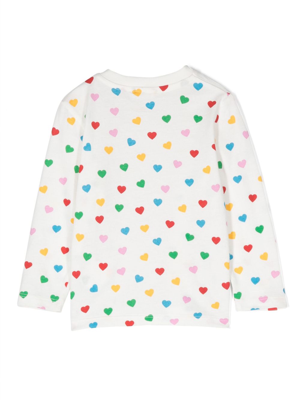 Stella McCartney Kids heart-print round-neck T-shirt - White