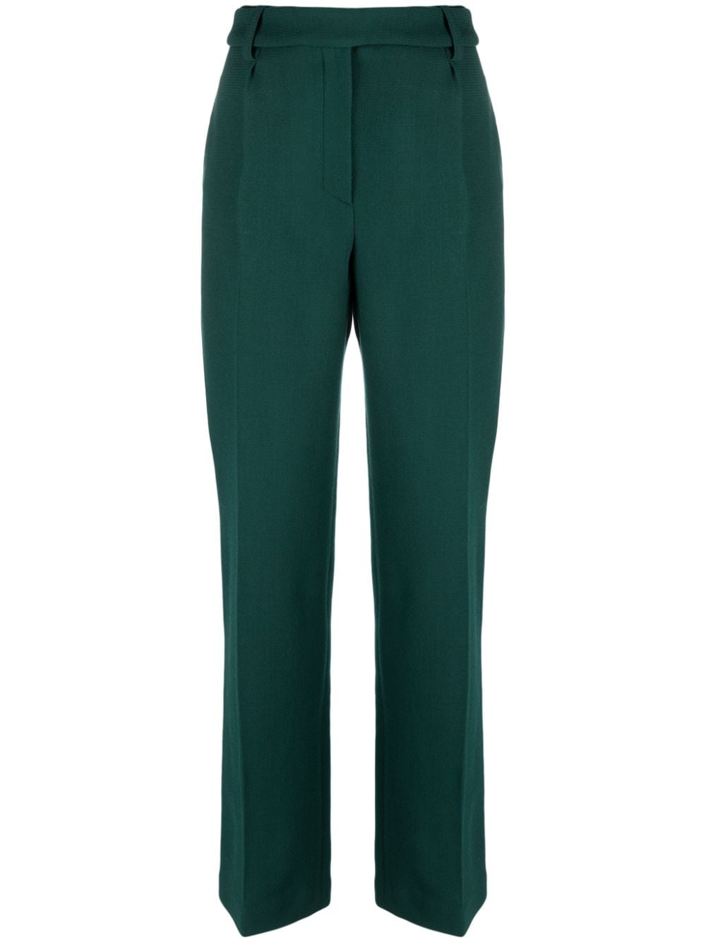 Alexandre Vauthier Houndstooth High-waist Wide-leg Trousers In Green