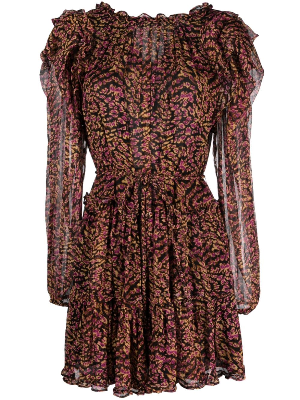 Ulla Johnson Floral-print Silk Minidress In Purple