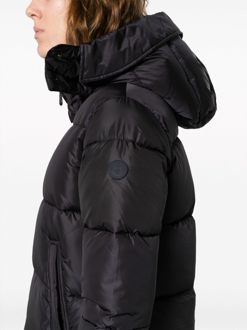 Shop Save The Duck Colette Quilted Hooded Jacket In Blue