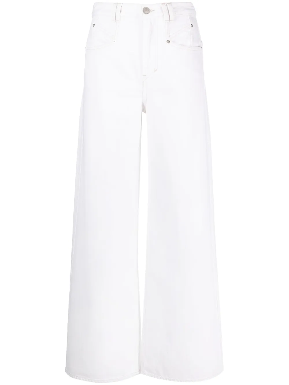 Isabel Marant Women White Denim Lemony Flared Leg Jeans