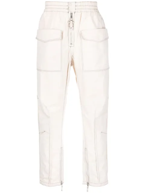 MARANT contrast-stitching cotton cargo trousers