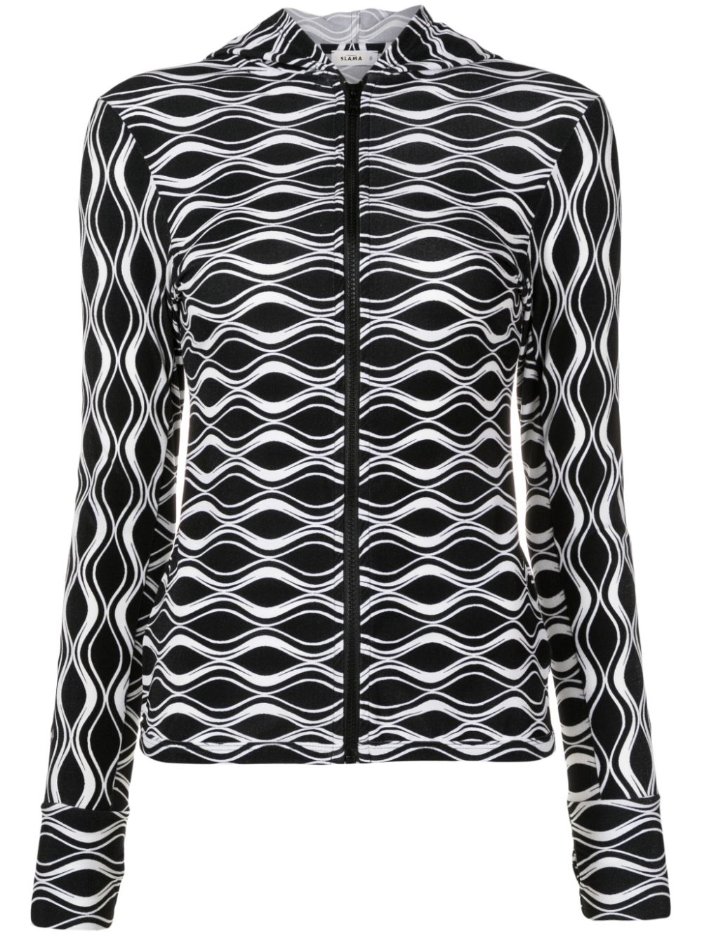 Amir Slama Gym Abstract-print Cut-out Jacket In Black