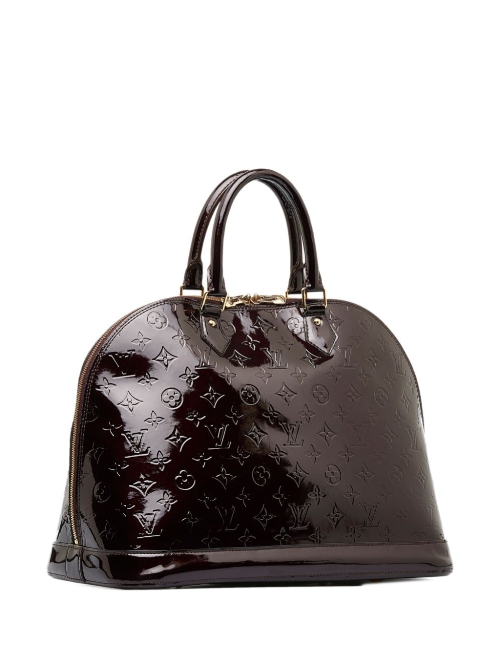 Louis Vuitton Alma Burgundy EPI Patent Leather Bag GM