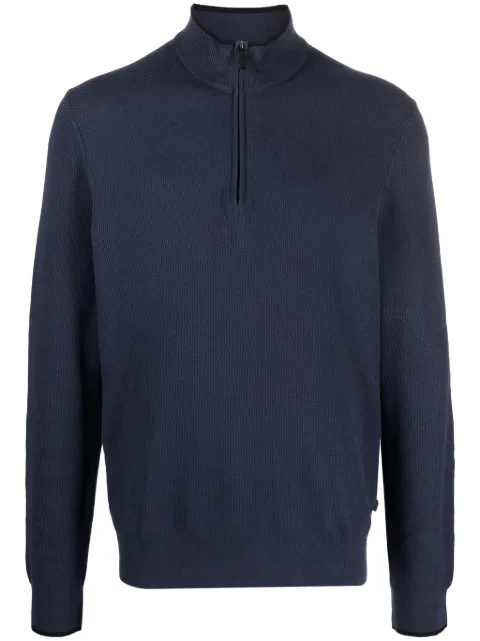 Michael Kors half-zip textured cotton jumper