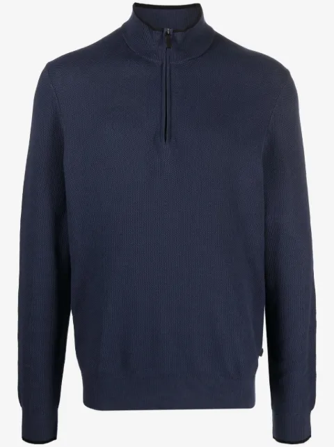 Michael Kors half-zip textured cotton jumper