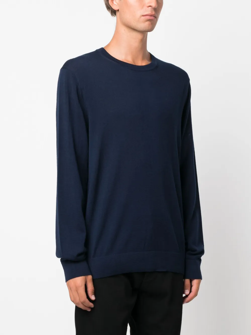 Shop Michael Kors Crew-neck Merino-wool Jumper In Blue