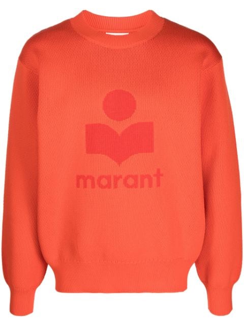 MARANT intarsia-knit logo ribbed-knit sweatshirt