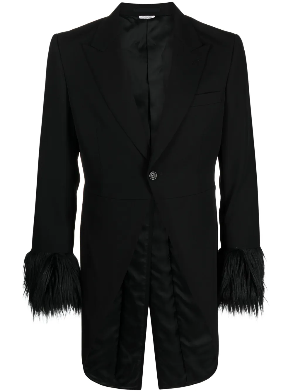 Comme des Garçons Homme Plus faux-fur cuffs dinner jacket – Black