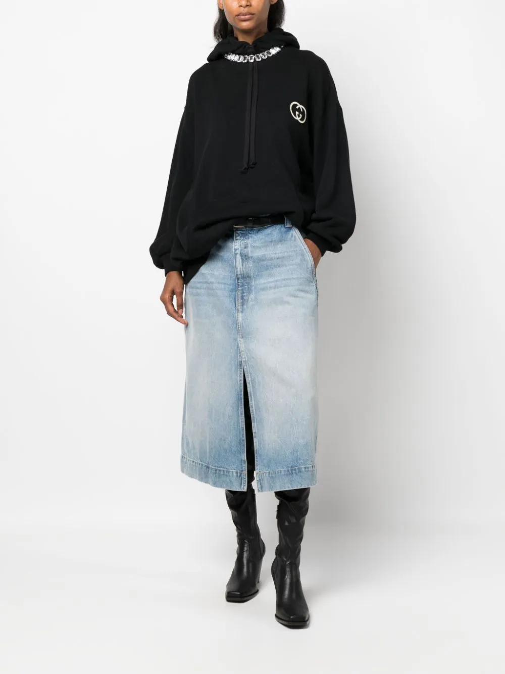 Gucci Hoodie met trekkoord - Zwart