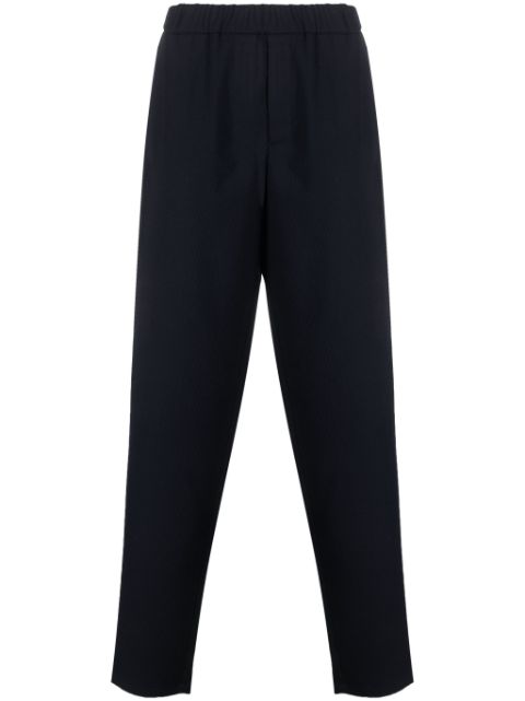 Giorgio Armani fine-ribbed tapered wool-blend trousers Men