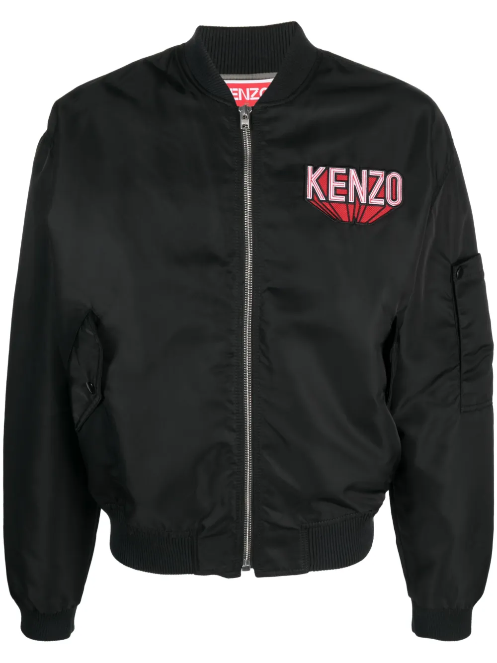 Kenzo logo-patch Cotton Bomber Jacket - Farfetch