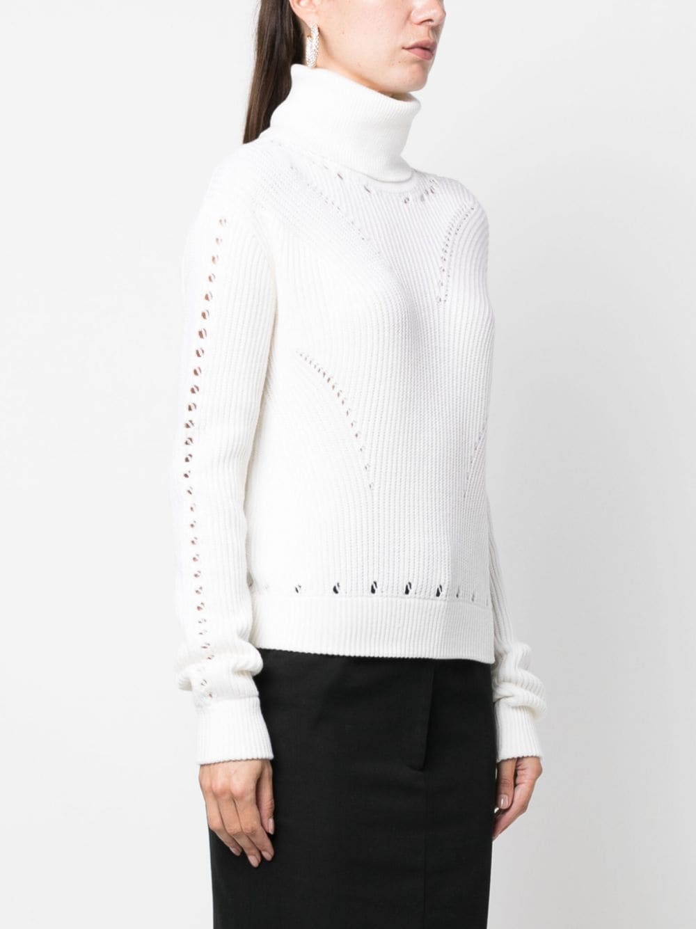 Shop Genny Roll-neck Ribbed Jumper In White