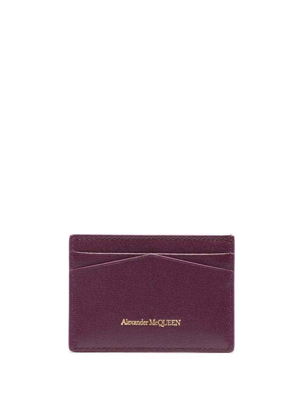 Shop Alexander Mcqueen Skull-motif Leather Cardholder In Purple