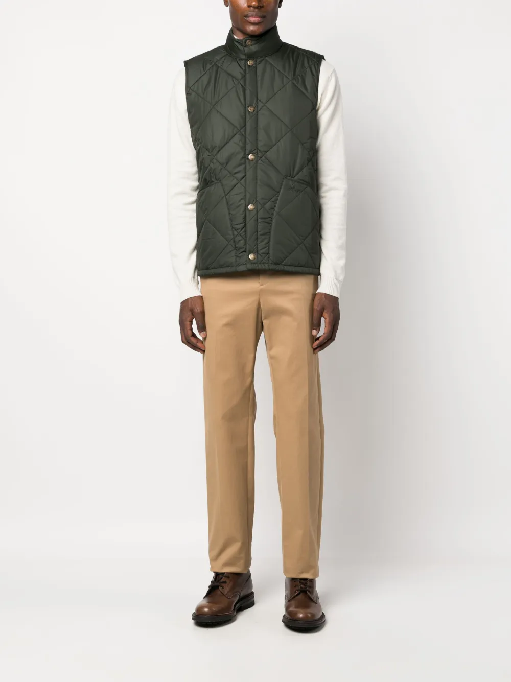 Barbour Liddesdale quilted cotton vest - Groen