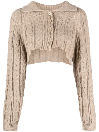 マルジェラ　ケーブル編みカーディガン MM6 Maison Margiela ケーブルニット クロップドカーディガン
