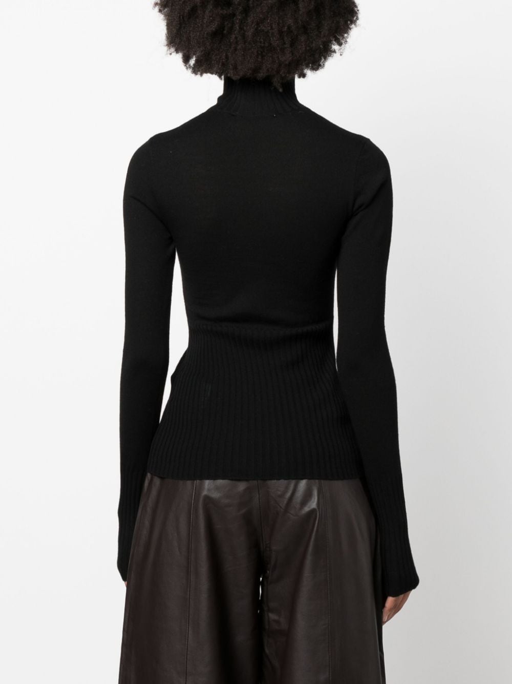 Shop Remain Roll-neck Merino Jumper In Black