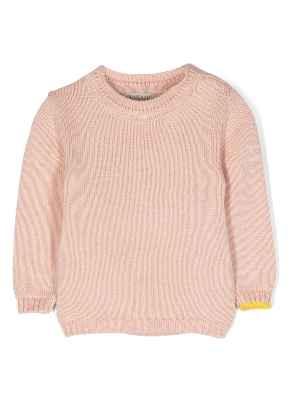 Gensami Babies' Contrasting-trim Crew-neck Jumper In Pink