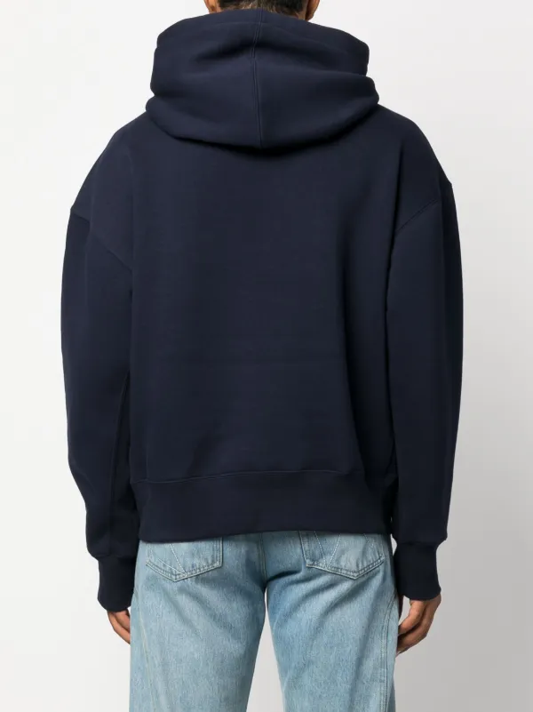 AMI PARIS♦Organic Cotton Ami De Coeur Hoodie AMI Paris Ami De Coeur Organic Cotton Blend Hoodie | Blue