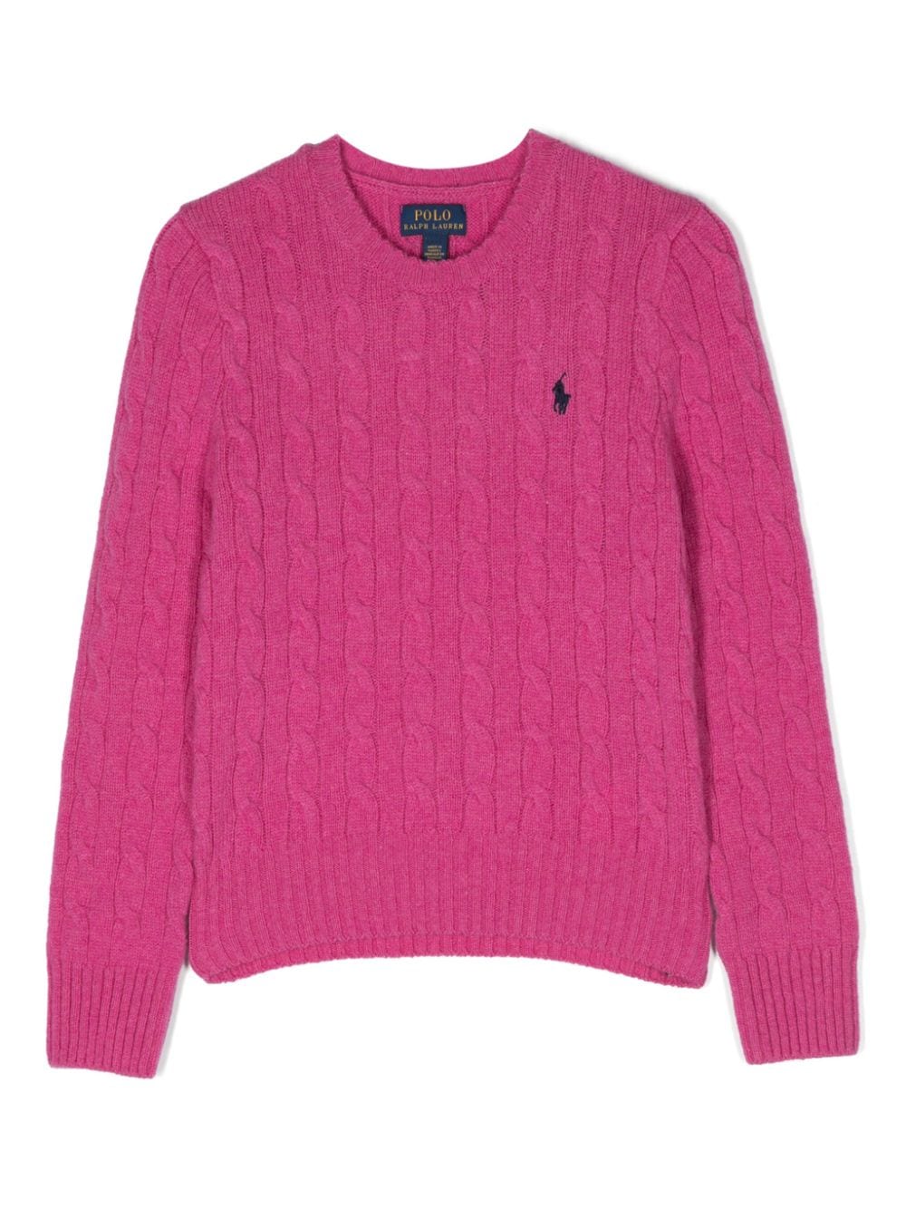 Ralph Lauren Polo Pony-embroidered Cable-knit Jumper In Pink