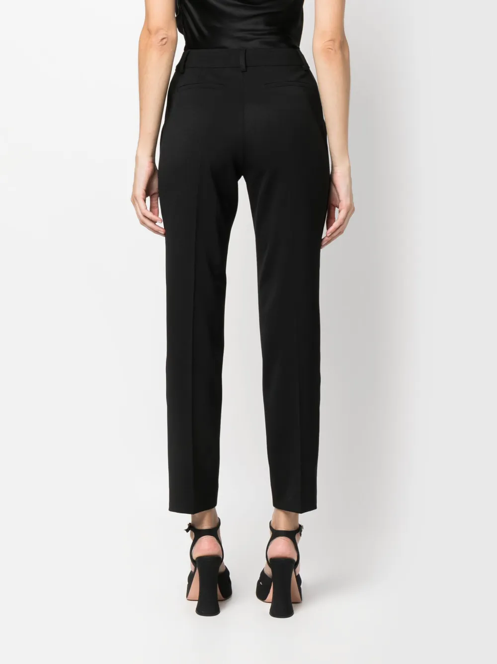 Shop P.a.r.o.s.h Straight-leg Tailored Trousers In Black