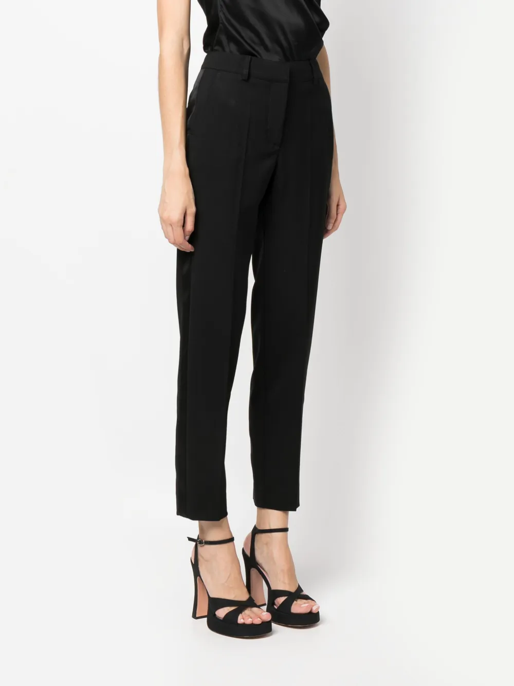 Shop P.a.r.o.s.h Straight-leg Tailored Trousers In Black