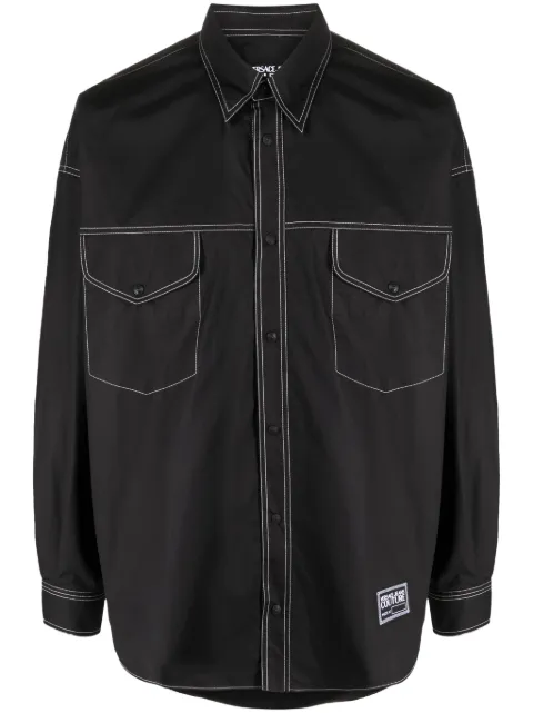 Versace Jeans Couture logo-patch cotton shirt