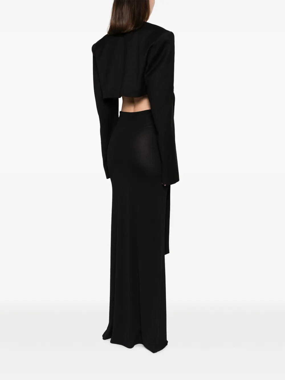 Andreädamo Andreādamo Flannel Crop Jacket Clothing In 黑色