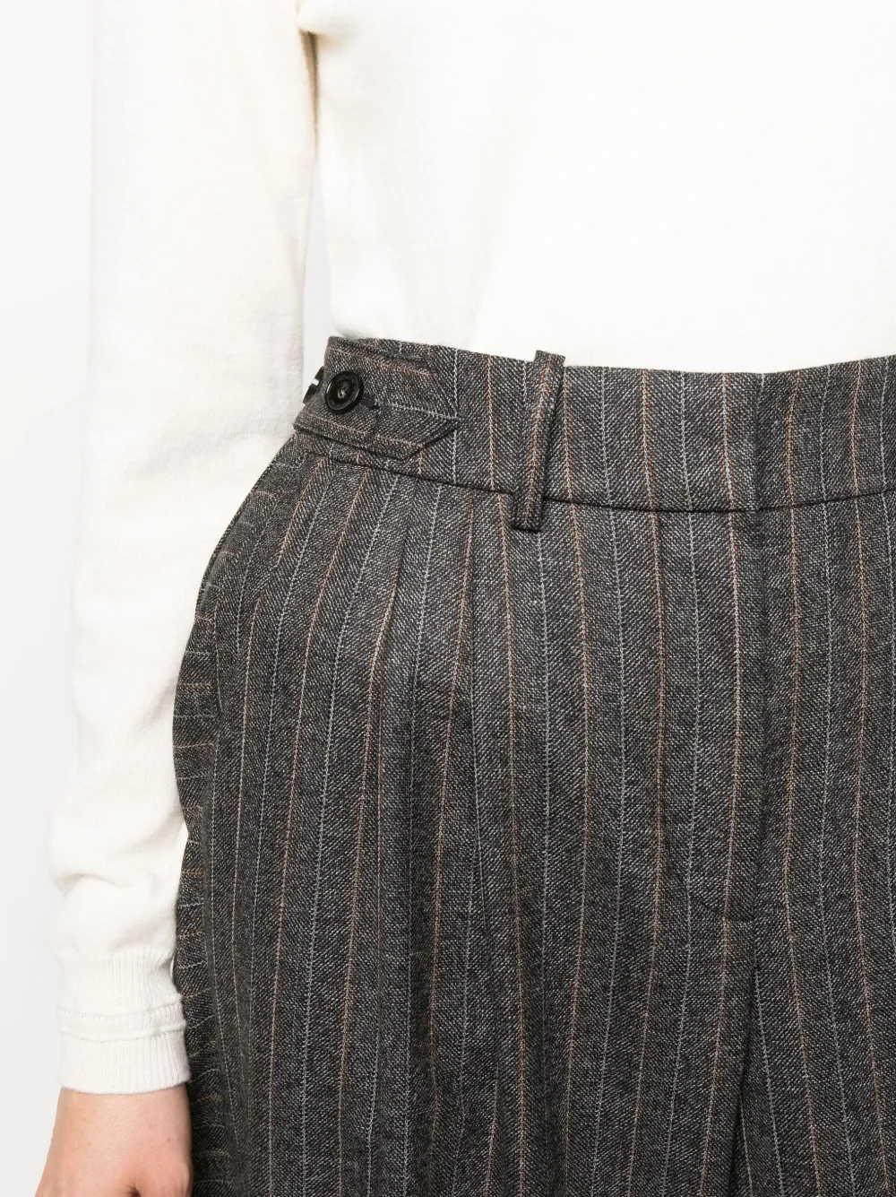 Stella McCartney Pinstriped Pleated wide-leg Trousers | Grey